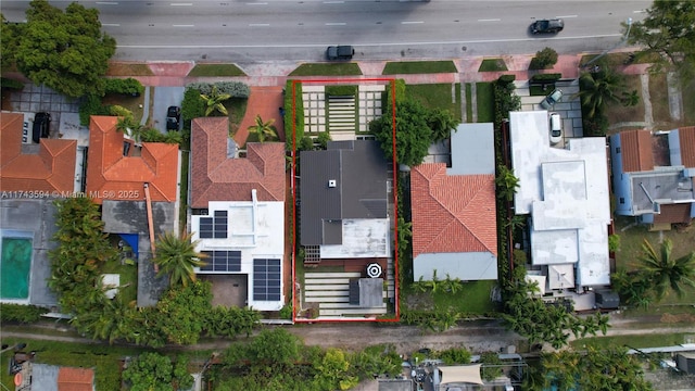 aerial view with a residential view