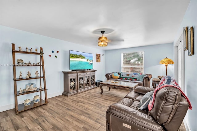 living room with light wood-type flooring