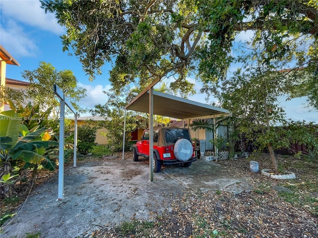 view of car parking with a carport