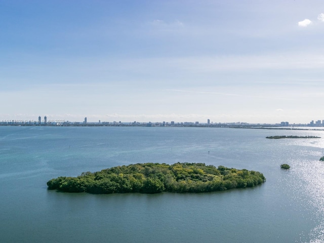 property view of water with a view of city