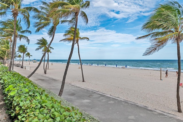 water view with a view of the beach