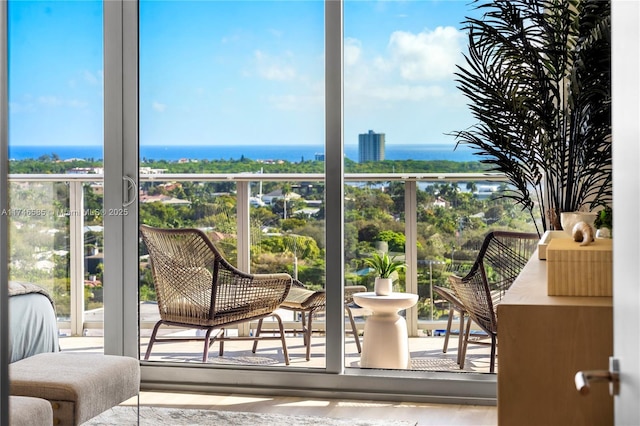 balcony with a water view