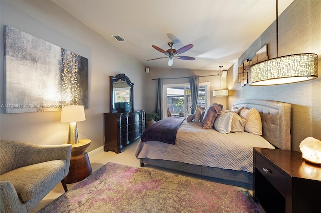 2631 Marathon, Fort Lauderdale, FL 33312 - bedroom with lofted ceiling, baseboards, and a ceiling fan