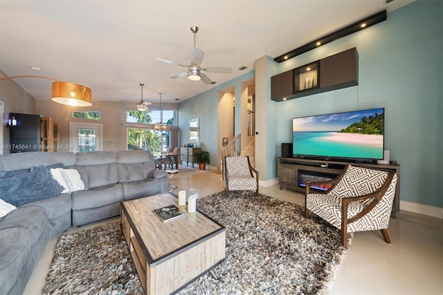 2631 Marathon, Fort Lauderdale, FL 33312 - living area with baseboards and a ceiling fan
