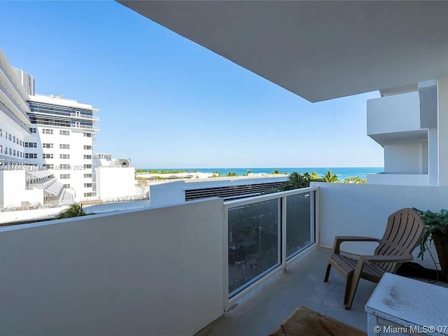 balcony with a water view