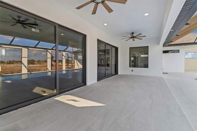 view of patio with a ceiling fan