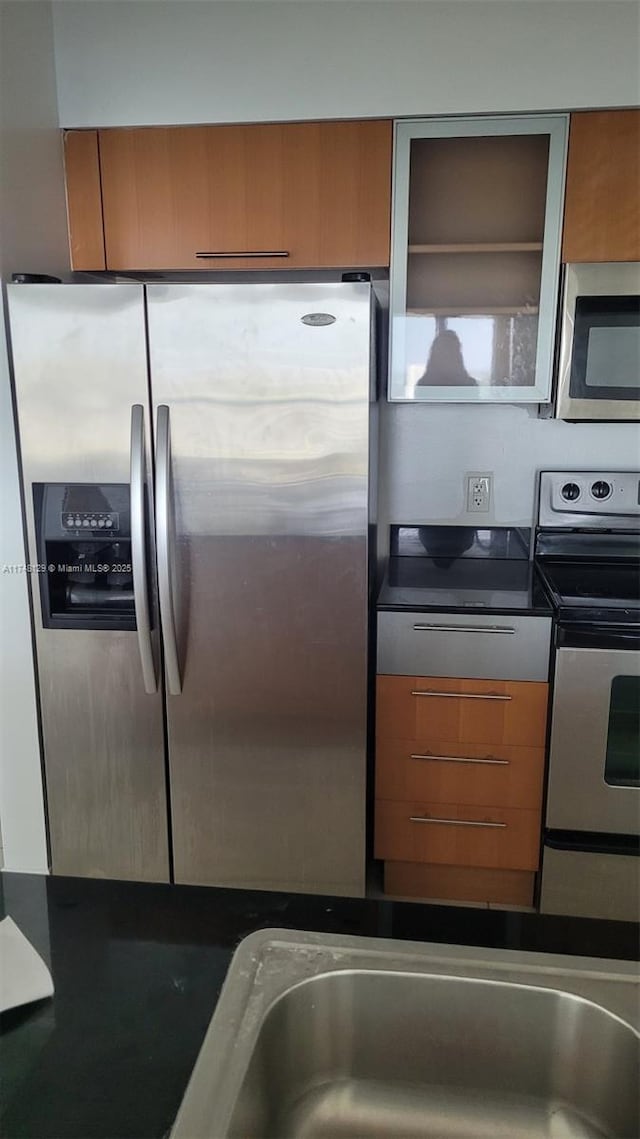 kitchen with appliances with stainless steel finishes