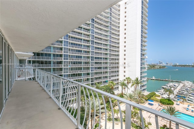 balcony with a water view