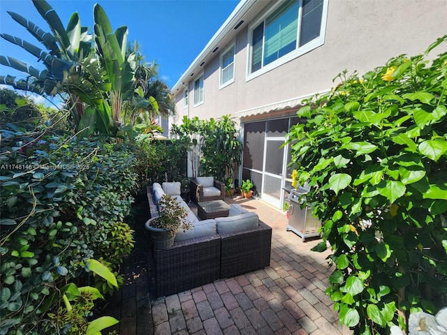 view of patio with an outdoor hangout area