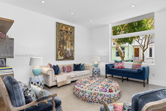 211 Water Way Unit 211, Miami Beach, FL 33141 - living area with baseboards and recessed lighting