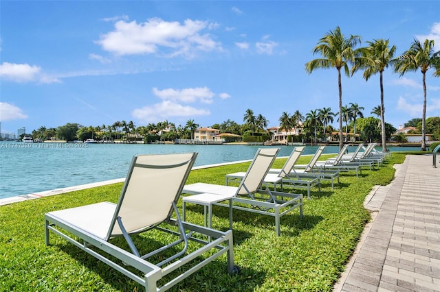 211 Water Way Unit 211, Miami Beach, FL 33141 - view of community featuring a lawn and a water view