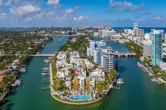 211 Water Way Unit 211, Miami Beach, FL 33141 - drone / aerial view with a water view and a view of city