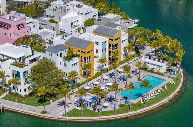 211 Water Way Unit 211, Miami Beach, FL 33141 - aerial view featuring a residential view and a water view