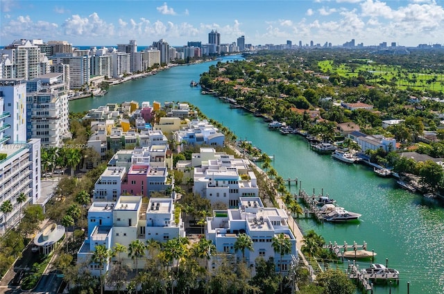 211 Water Way Unit 211, Miami Beach, FL 33141 - bird's eye view with a view of city and a water view