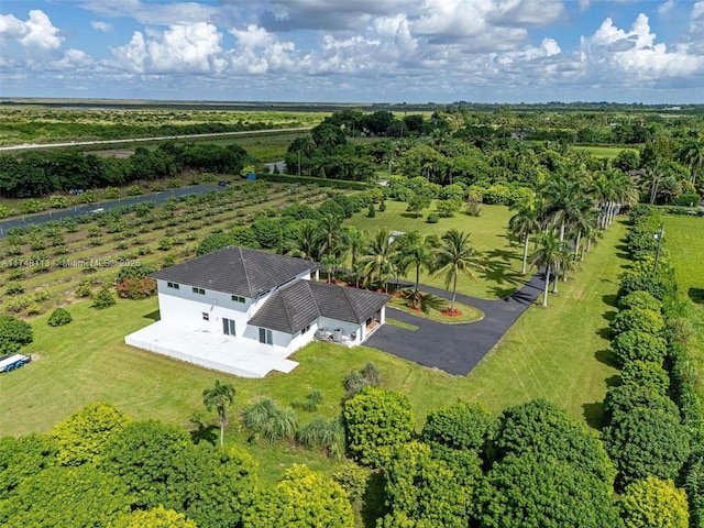 aerial view featuring a rural view