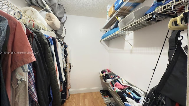 spacious closet with wood finished floors
