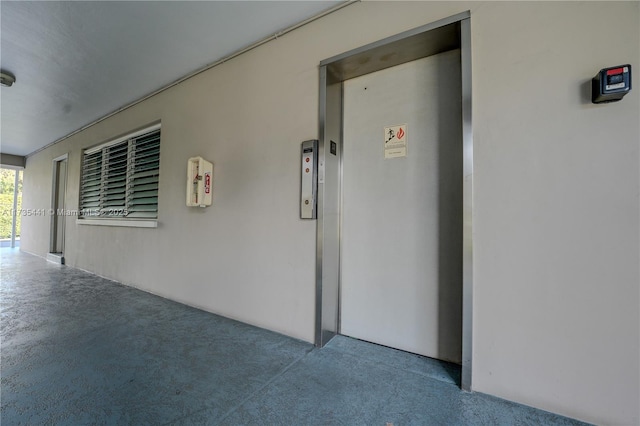 exterior space with elevator