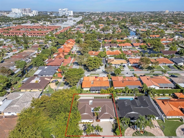 aerial view featuring a residential view