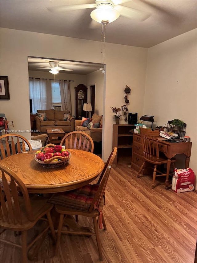 170 NW 3rd St, Homestead, FL 33030 - dining space featuring hardwood / wood-style flooring and ceiling fan