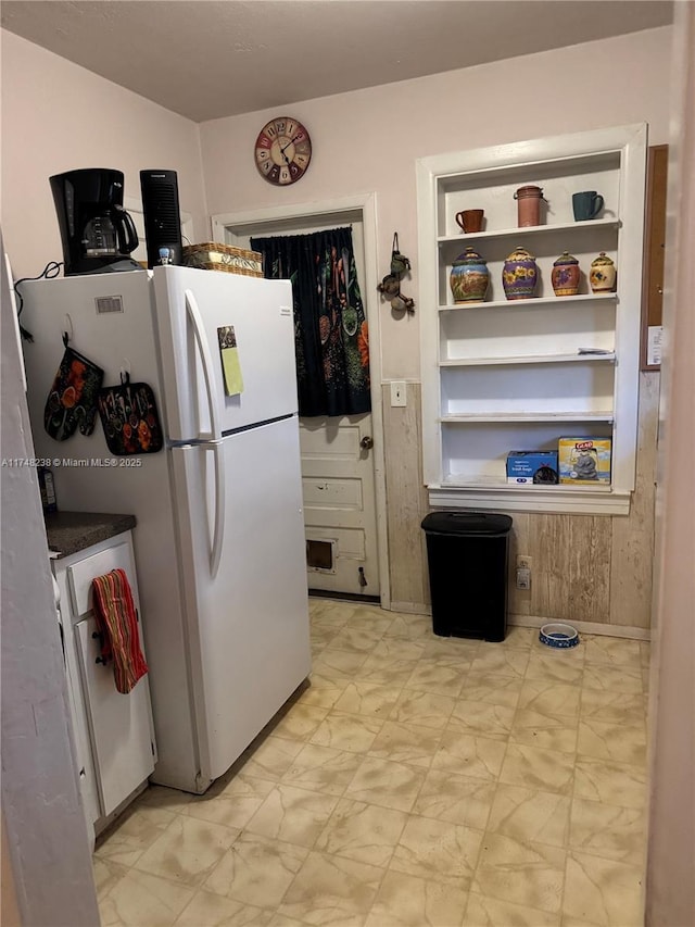 170 NW 3rd St, Homestead, FL 33030 - kitchen featuring white fridge and built in shelves