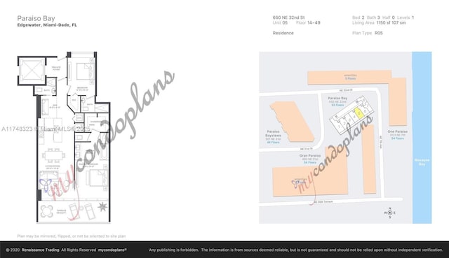 650 NE 32nd St Unit 2105, Miami, FL 33137 - view of floor plan / room layout