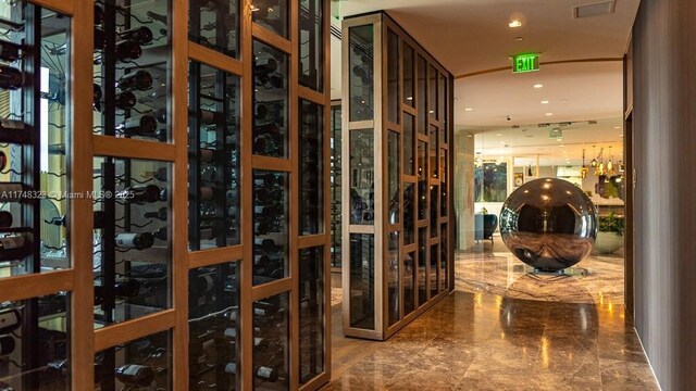 650 NE 32nd St Unit 2105, Miami, FL 33137 - wine cellar with marble tiled flooring and recessed lighting