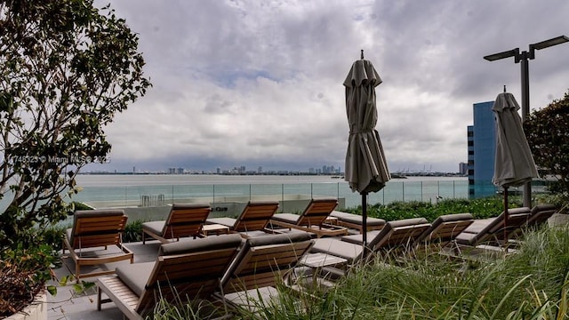 650 NE 32nd St Unit 2105, Miami, FL 33137 - view of patio / terrace featuring a water view