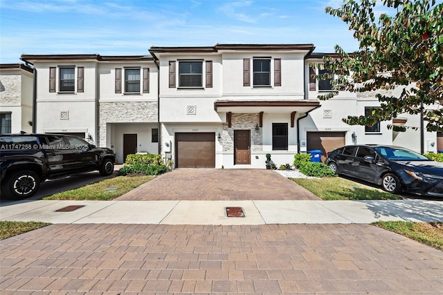 view of property featuring a garage