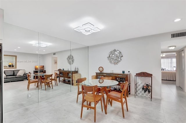 view of tiled dining room