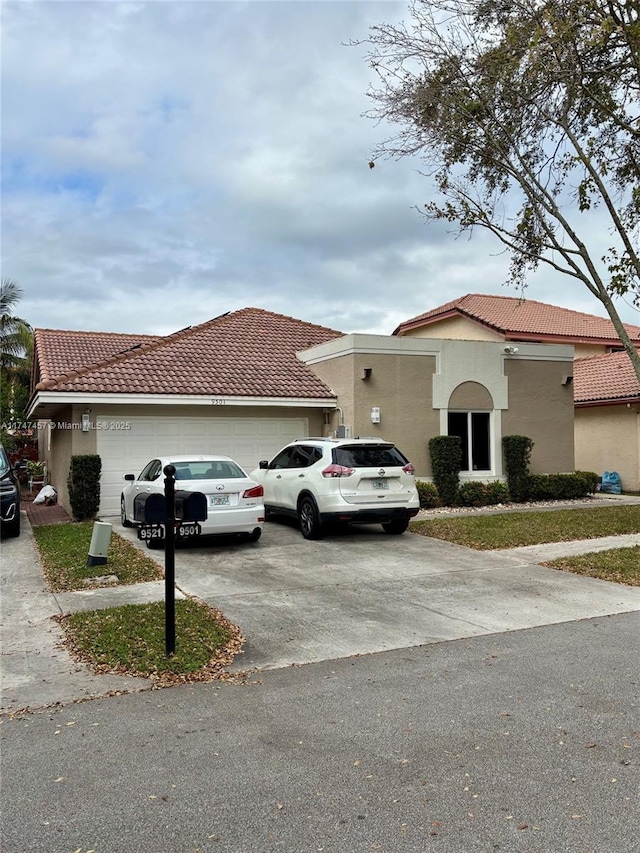 view of front facade with a garage