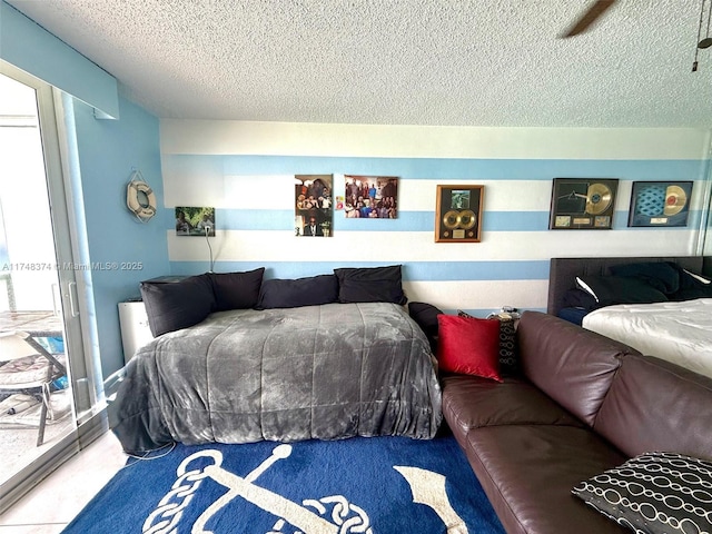 bedroom featuring a textured ceiling