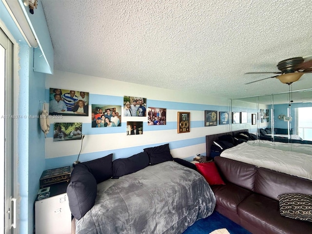 bedroom with a textured ceiling