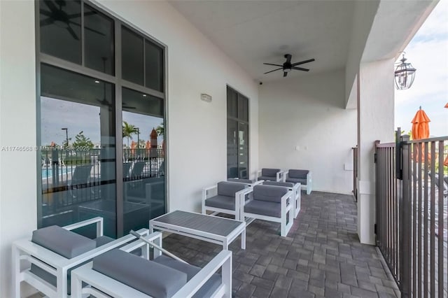 view of patio / terrace with ceiling fan