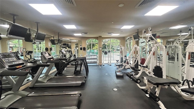 exercise room featuring a wealth of natural light