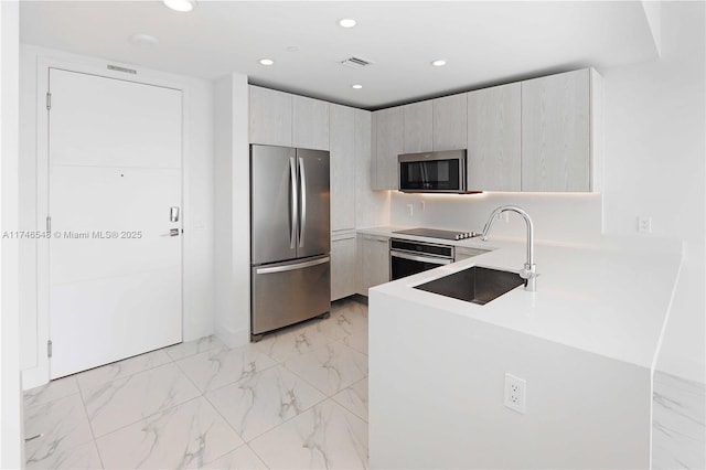 kitchen featuring stainless steel appliances and sink