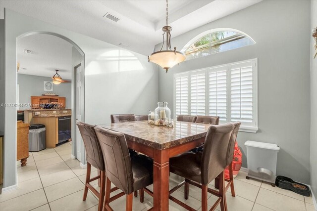 2813 Augusta Ln, Homestead, FL 33035 - dining area featuring light tile patterned floors and arched walkways