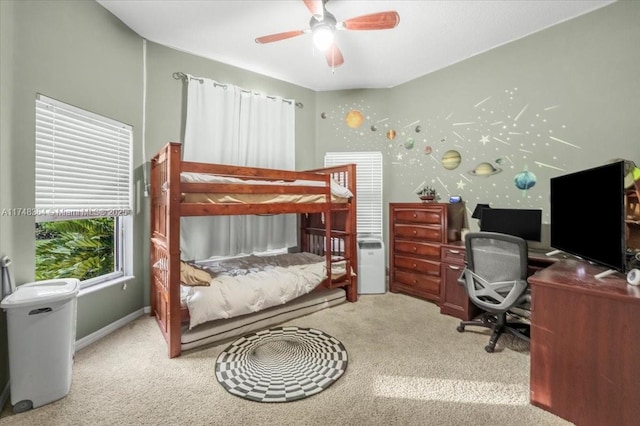 2813 Augusta Ln, Homestead, FL 33035 - carpeted bedroom with an office area and ceiling fan