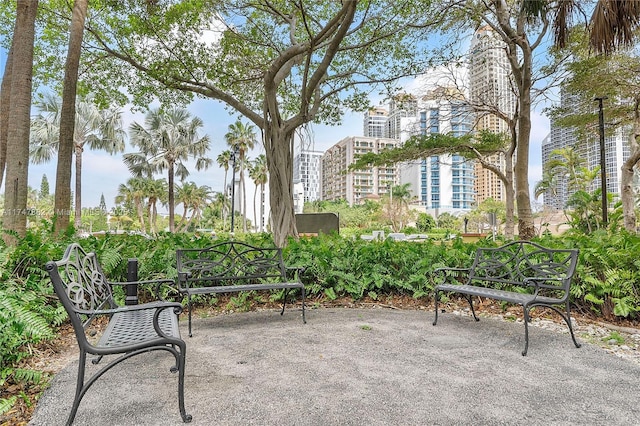 surrounding community with a patio area