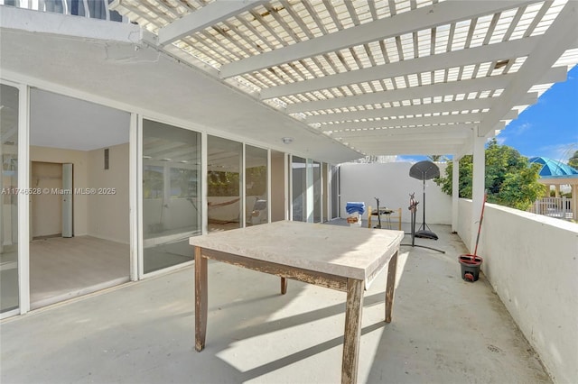 view of patio with a pergola