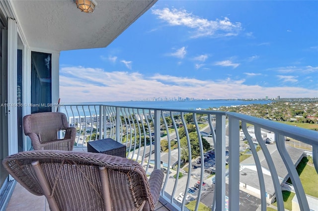 balcony with a water view