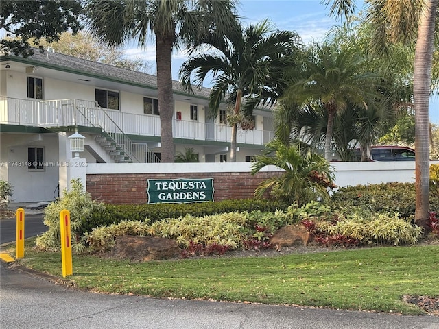 view of community sign