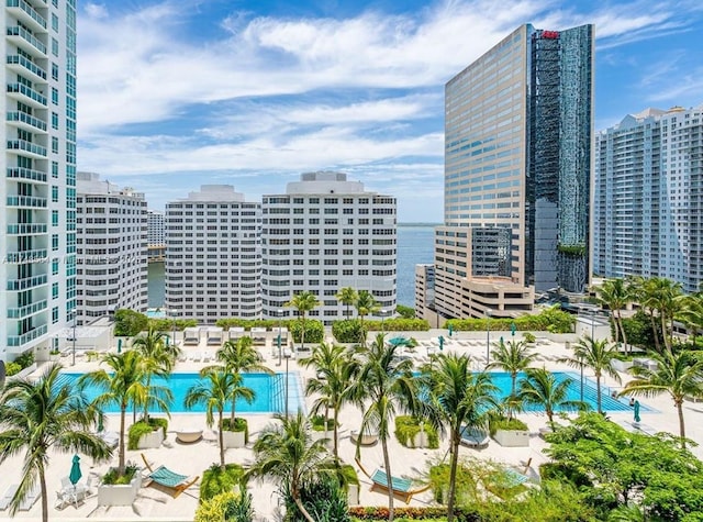 exterior space featuring a city view