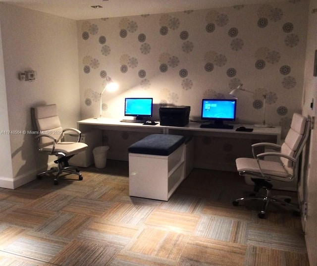 home office featuring baseboards