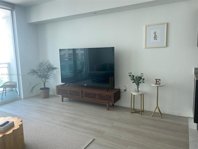 interior space with light wood finished floors
