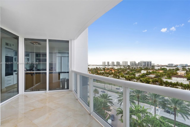 balcony featuring a city view