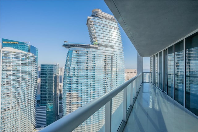 balcony with a city view