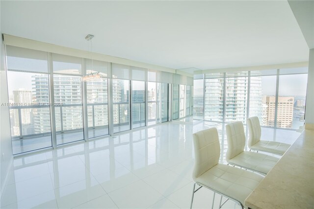 sunroom with a view of city