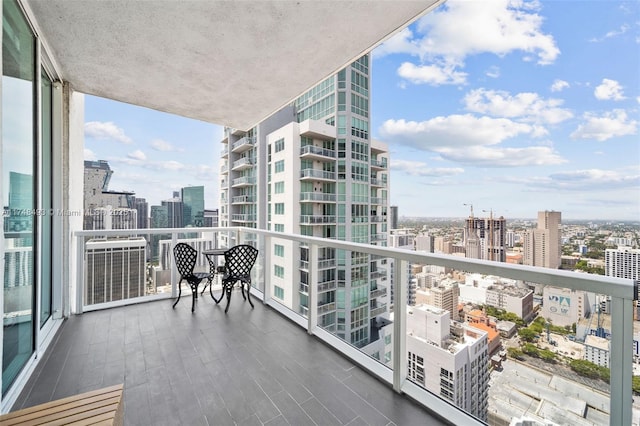 balcony featuring a view of city