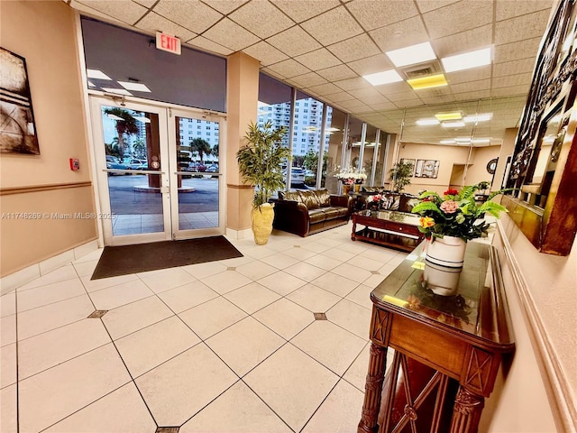 common area featuring visible vents and a city view