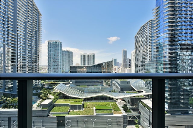 balcony with a view of city